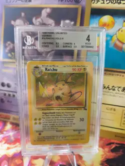 Pokemon Karte Card Raichu Fossil Holo 1999 Rare Deutsch German Beckett BGS 4 - Image 1