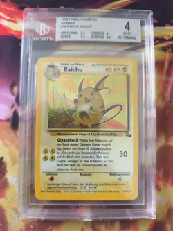 Pokemon Karte Card Raichu Fossil Holo 1999 Rare Deutsch German Beckett BGS 4 - Image 2