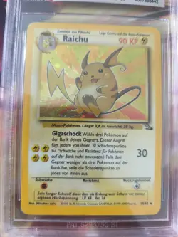 Pokemon Karte Card Raichu Fossil Holo 1999 Rare Deutsch German Beckett BGS 4 - Image 3