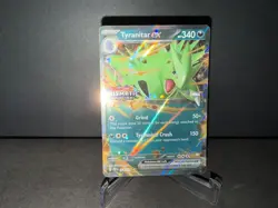 Pokemon Tyranitar ex 064 Prismatic Evolutions Stamped Cosmos Holo Promo Card NM+ - Image 1