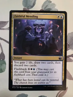 MTG Innistrad Midnight Hunt U Faithful Mending #221 - Image 1