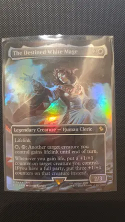 The Destined White Mage (Borderless) Commander: Final Fantasy Foil - Image 1