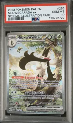 Pokemon TCG Meowscarada ex 256/193 Paldea Evolved SIR Full Art Holo PSA 10 - Image 1