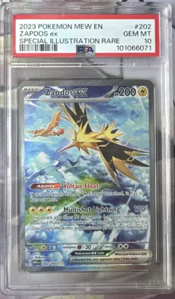 Pokemon Zapdos ex #202 Scarlet & Violet 151 Special Illustration Rare PSA 10 - Image 1
