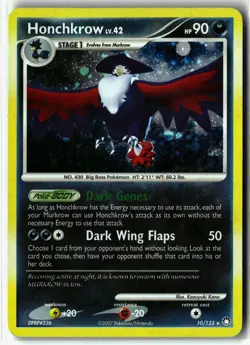 Honchkrow ⭐ 10/123 🌀 Swirl 🌀Holo Rare Mysterious Treasures 2007 Pokemon LP - Image 1