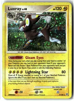 Luxray ⭐ 7/130 Holo 🌀 Swirl 🌀 Rare Diamond & Pearl 2007 Pokemon LP/MP - Image 1