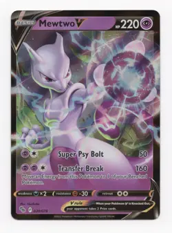 Pokemon TCG Mewtwo v Holo Ultra Rare Card Pokemon Go 030/078 NM - Image 3
