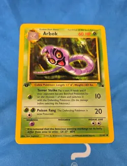 Pokemon TCG Arbok Fossil 31 Regular 1st Edition Uncommon Card - Image 1