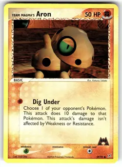 Team Magma's Aron 59/95 Common Team Magma vs Team Aqua Pokemon Reverse Holo VLP - Image 1