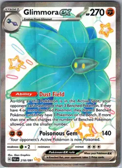 Glimmora ex 218/091 Shiny Ultra Rare Paldean Fates Pokemon Holo Near Mint - Image 1