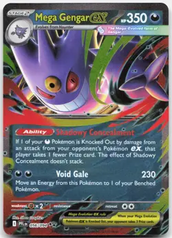 Mega Gengar ex 056/094 Double Rare Phantasmal Flames Pokemon Holo Lightly Played - Image 1