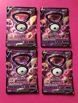 4 X Pokemon TCG Unown V SWSH300 Black Star Promo Card Holo Near Mint - Image 1