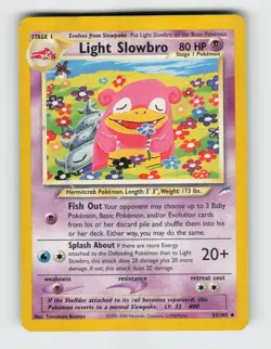 Light Slowbro 51/105 Unlimited Uncommon Neo Destiny Pokemon 2002 Heavily Played - Image 1
