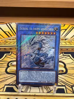 Yugioh Sauravis der Alte und Aufgestiegene Platinum Secret Rare Rare RA02-EN019 - Image 1