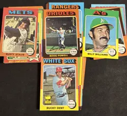1975 Topps Vintage Lot of 50 MLB Baseball Collection - Exact Cards Shown EX a3 - Image 1