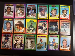 1975 Topps Vintage Lot of 50 MLB Baseball Collection - Exact Cards Shown EX a3 - Image 3