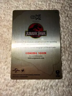 2026 Philly Non-Sports Card Show Cryptozoic CZX Jurassic Park Metal Dinner Promo - Image 2