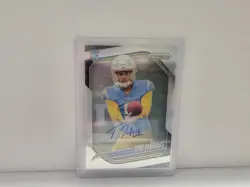 2025 Panini Prizm Tre Harris Silver Prizm Auto Rookie Card RC Chargers - Image 1