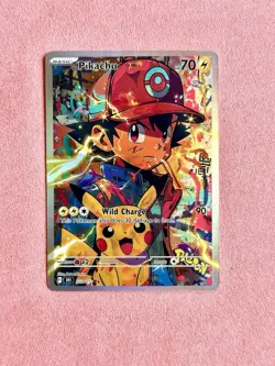 Pikachu Ash DIY ACG Pokemon Anime Art Card Custom - Image 1