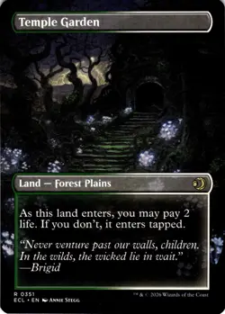 MTG Temple Garden (Borderless) NON FOIL NM R 351 Lorwyn Eclipsed - Image 2