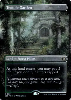 MTG Temple Garden (Borderless) FOIL NM R 351 Lorwyn Eclipsed - Image 1