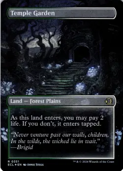 MTG Temple Garden (Borderless) FOIL NM R 351 Lorwyn Eclipsed - Image 2