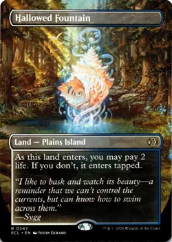 MTG Hallowed Fountain (Borderless) NON FOIL NM R 347 Lorwyn Eclipsed - Image 1