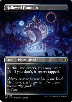 MTG Hallowed Fountain (Borderless) NON FOIL NM R 347 Lorwyn Eclipsed - Image 2