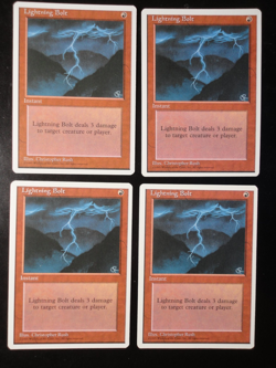 Lightning Bolt X4 Fourth (4th) Edition NM Near Mint English MTG Magic Gathering - Image 1