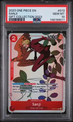 PSA 10 - Sanji 2023 One Piece Gift Collection OP01-013 English Foil - Image 1