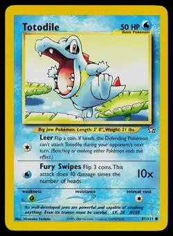 Pokemon Card Neo Genesis Totodile 81/111 Common - Image 1