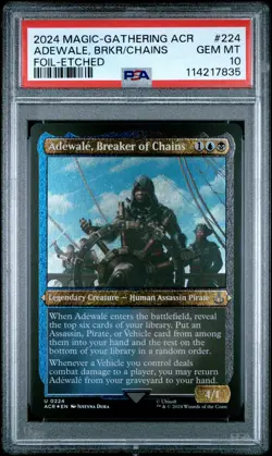 2024 MTG ASSASSIN'S CREED FOIL-ETCHED #224 ADEWALE, BREAKER OF CHAINS PSA 10 - Image 1