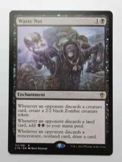 MTG Waste Not (C16) Commander 2016 Regular Rare 117/351 - Image 1