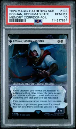 2024 MTG ASSASSIN'S CREED MEMORY CORRIDOR SC-FOIL ROSHAN, HIDDEN MAGISTER PSA 10 - Image 1