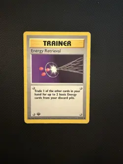 Pokemon TCG Energy Retrieval 1st Edition Base Set (Shadowless) 81/102 WOTC HP - Image 1