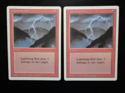 Lightning Bolt X2 Revised Edition MP Moderately Played MTG Magic the Gathering - Image 1