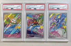 First Partner Series 1 Rowlet Litten Popplio Alola Sequential PSA 10 Pokemon - Image 1