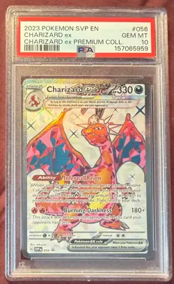 2023 Pokemon Scarlet Violet Charizard ex #056 Premium Collection PSA 10 Promo - Image 1