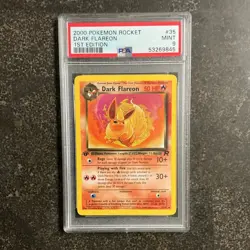 Dark Flareon 2000 Pokemon TCG Team Rocket 1st Edition 35/82 Regular PSA 9 - Image 1