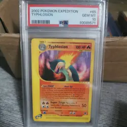 Pokemon PSA 10 GEM MINT Typhlosion 65/165 Expedition Non-Holo Rare 2002 - Image 1