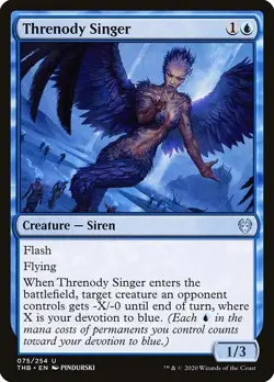 Threnody Singer 4x FOIL THB MTG Theros Beyond Death Uncommon MINT blue - Image 1