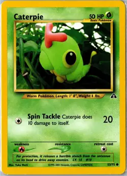 Pokemon Card - Caterpie 53/75 Neo Discovery Common Lightly Played - Image 1