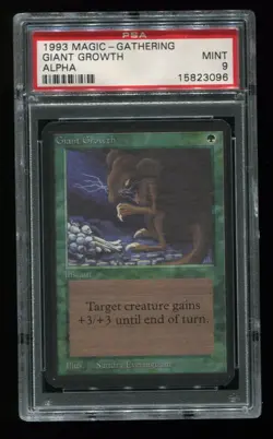 MTG Magic The Gathering Alpha - Giant Growth - PSA 9 Mint - Image 1