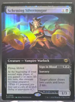 Scheming Silvertongue #329 Secrets of Strixhaven Extended Art Foil Rare - Image 1