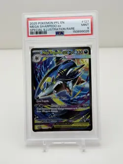Mega Sharpedo EX SIR PSA 9 2025 Pokemon Phantasmal Flames #127 - Image 1