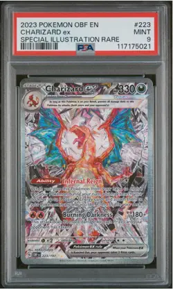 2023 Charizard EX Pokemon Obsidian Flame 223/197 Special Illustration Rare PSA 9 - Image 1