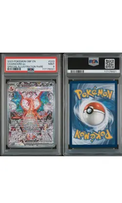 2023 Charizard EX Pokemon Obsidian Flame 223/197 Special Illustration Rare PSA 9 - Image 3