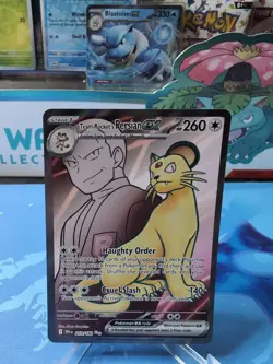 Team Rocket’s Persian Ex 219/182 Destined Rivals Full Art Pokemon TCG NM - Image 1