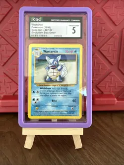 1999 POKEMON BASE SET UNLIMITED - EVOLUTION BOX ERROR WARTORTLE CGC 5! Very Rare - Image 1