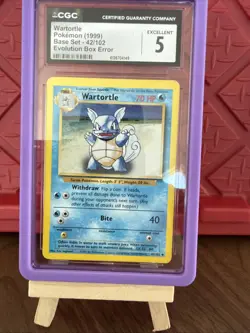 1999 POKEMON BASE SET UNLIMITED - EVOLUTION BOX ERROR WARTORTLE CGC 5! Very Rare - Image 2